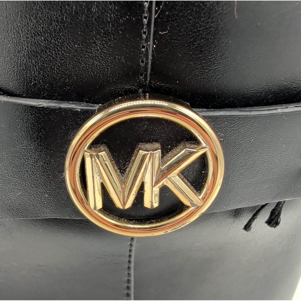 MICHAEL KORS Carmen Flat Black Faux Leather‎ Ankle Booties Women's Size 9 S122G - Picture 11 of 13